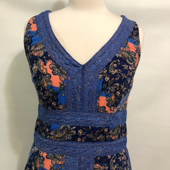 eShakti dress EUC  m/s blue, peasant boho style - Picture 2 of 15